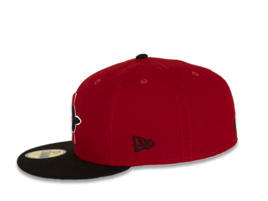 San Diego State Aztecs New Era College 59FIFTY 5950 Fitted Cap Hat Red Crown Black Visor Team Color Logo