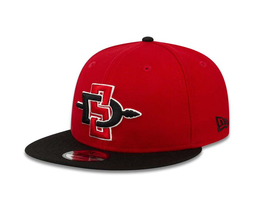 San Diego State Aztecs New Era College 9FIFTY 950 Snapback Cap Hat Red Crown Black Visor Team Color Logo
