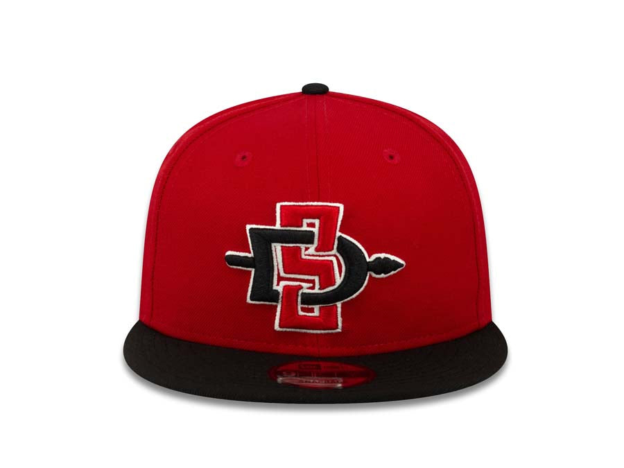 San Diego State Aztecs New Era College 9FIFTY 950 Snapback Cap Hat Red Crown Black Visor Team Color Logo