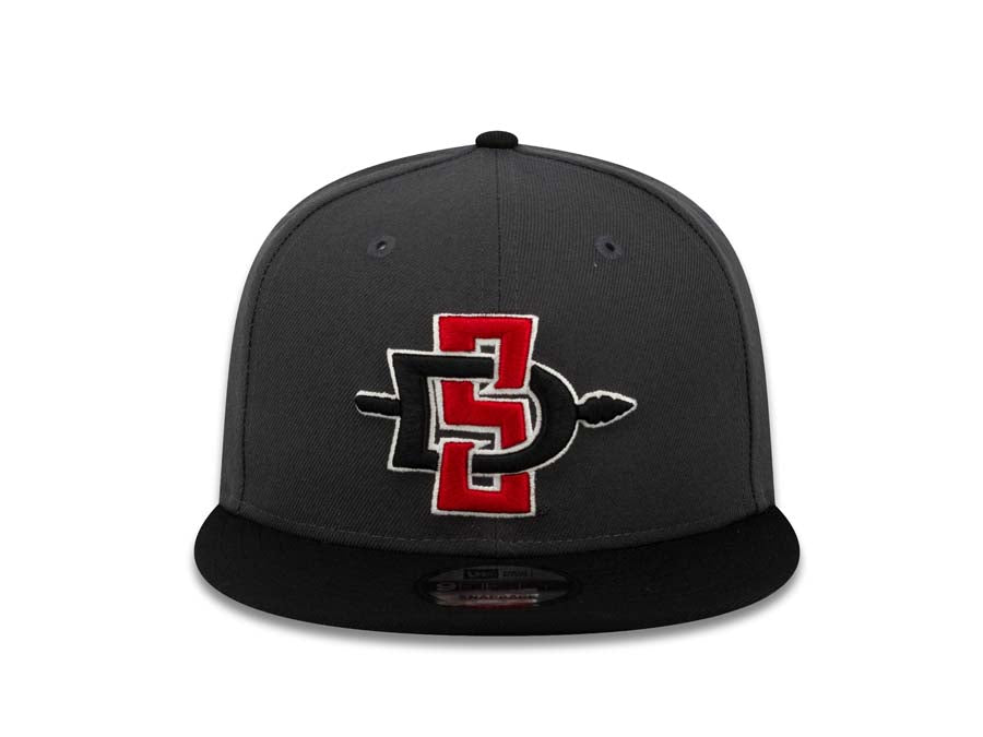 San Diego State Aztecs New Era College 9FIFTY 950 Snapback Cap Hat Dark Gray Crown Black Visor Team Color Logo