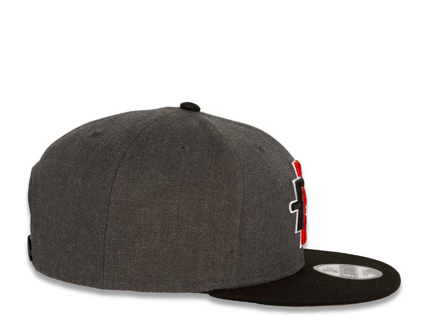 San Diego State Aztecs New Era College 9FIFTY 950 Snapback Cap Hat Heather Dark Gray Crown Black Visor Team Color Logo