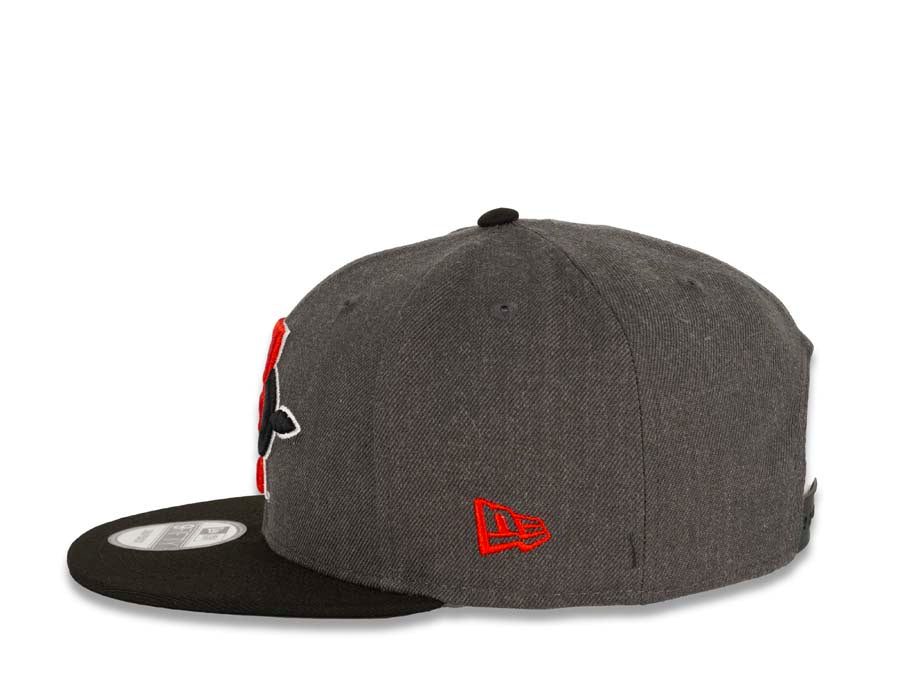 San Diego State Aztecs New Era College 9FIFTY 950 Snapback Cap Hat Heather Dark Gray Crown Black Visor Team Color Logo