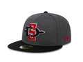 San Diego State Aztecs New Era College 59FIFTY 5950 Fitted Cap Hat Dark Gray Crown Black Visor Team Color Logo