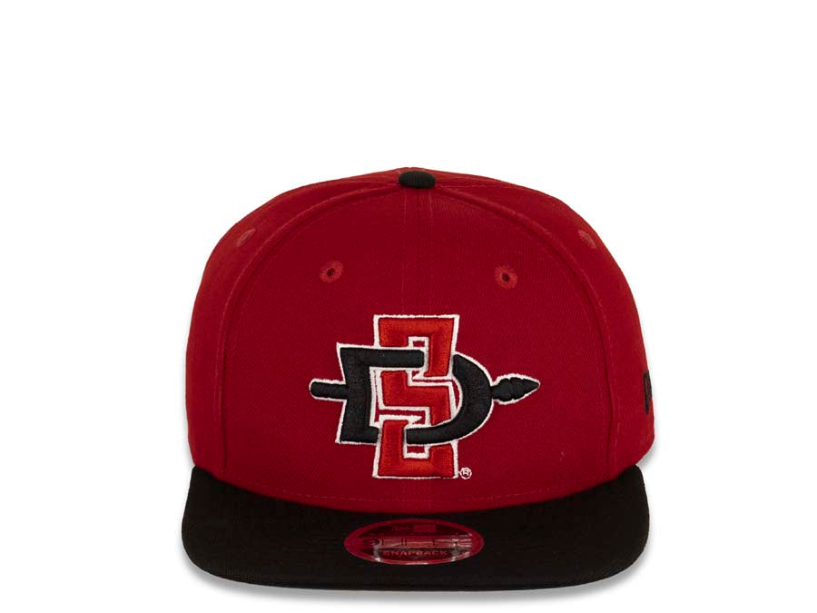 San Diego State Aztecs New Era College 9FIFTY 950 Original Fit Snapback Cap Hat Red Crown Black Visor Team Color Logo