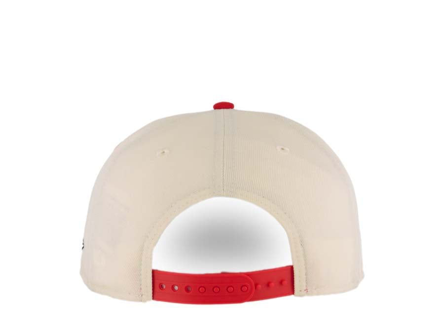 San Diego State Aztecs New Era NCAA 9FIFTY 950 Snapback Cap Hat Cream Crown Red Visor Red/Black/White Team Color Logo Cream UV