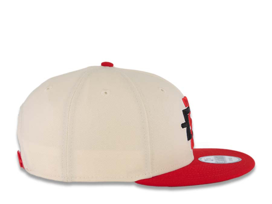 San Diego State Aztecs New Era NCAA 9FIFTY 950 Snapback Cap Hat Cream Crown Red Visor Red/Black/White Team Color Logo Cream UV