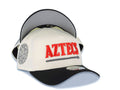 San Diego State Aztec New Era 9FORTY 940 Adjustable A-Frame Cap Hat Cream Crown Black Visor Red Logo Aztec Calendar Side Patch