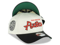 San Diego State Aztecs New Era NCAA  9FORTY 940 Adjustable A-Frame Cap Hat Cream Crown Black Visor Red/Black Text/Script Logo Aztec Calendar Side Patch Green UV
