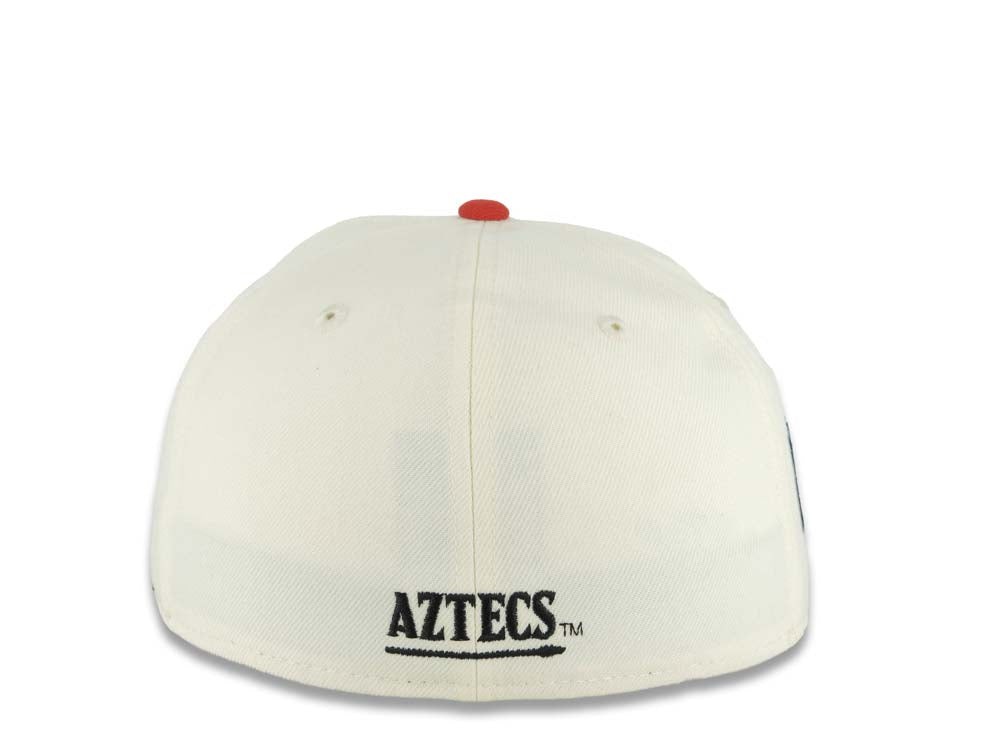 San Diego State Aztecs New Era NCAA 59FIFTY 5950 Fitted Cap Hat Cream Crown Red Visor Black/Red Logo 2023 Final Four Houston Side Patch