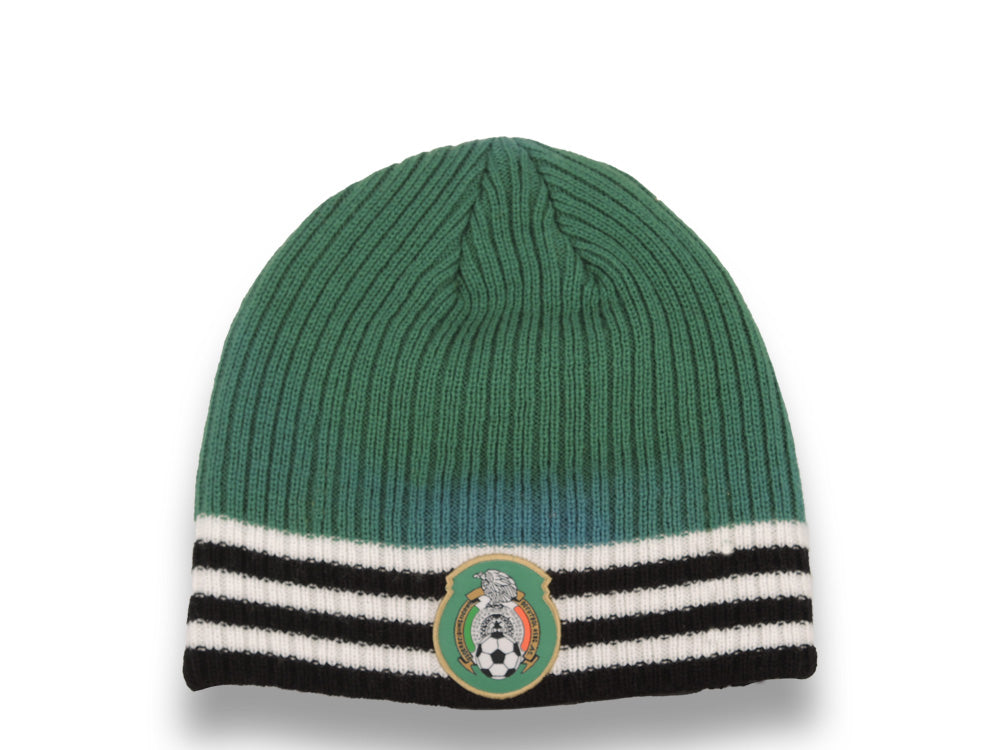 Mexico Soccer Adidas No Cuffed Beanie/Knit Green/White/Black Crown/Visor Team Color Logo