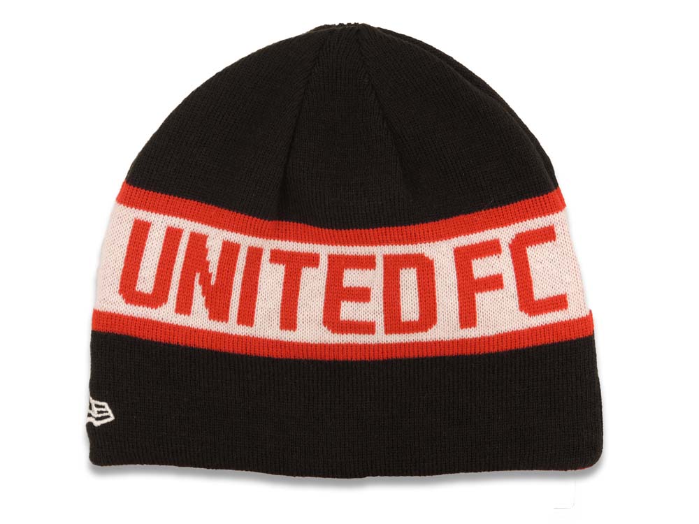 Manchester United New Era Soccer Uncuffed Skull Beanie/Knit Black/White/Red Crown/Visor Team Color Logo