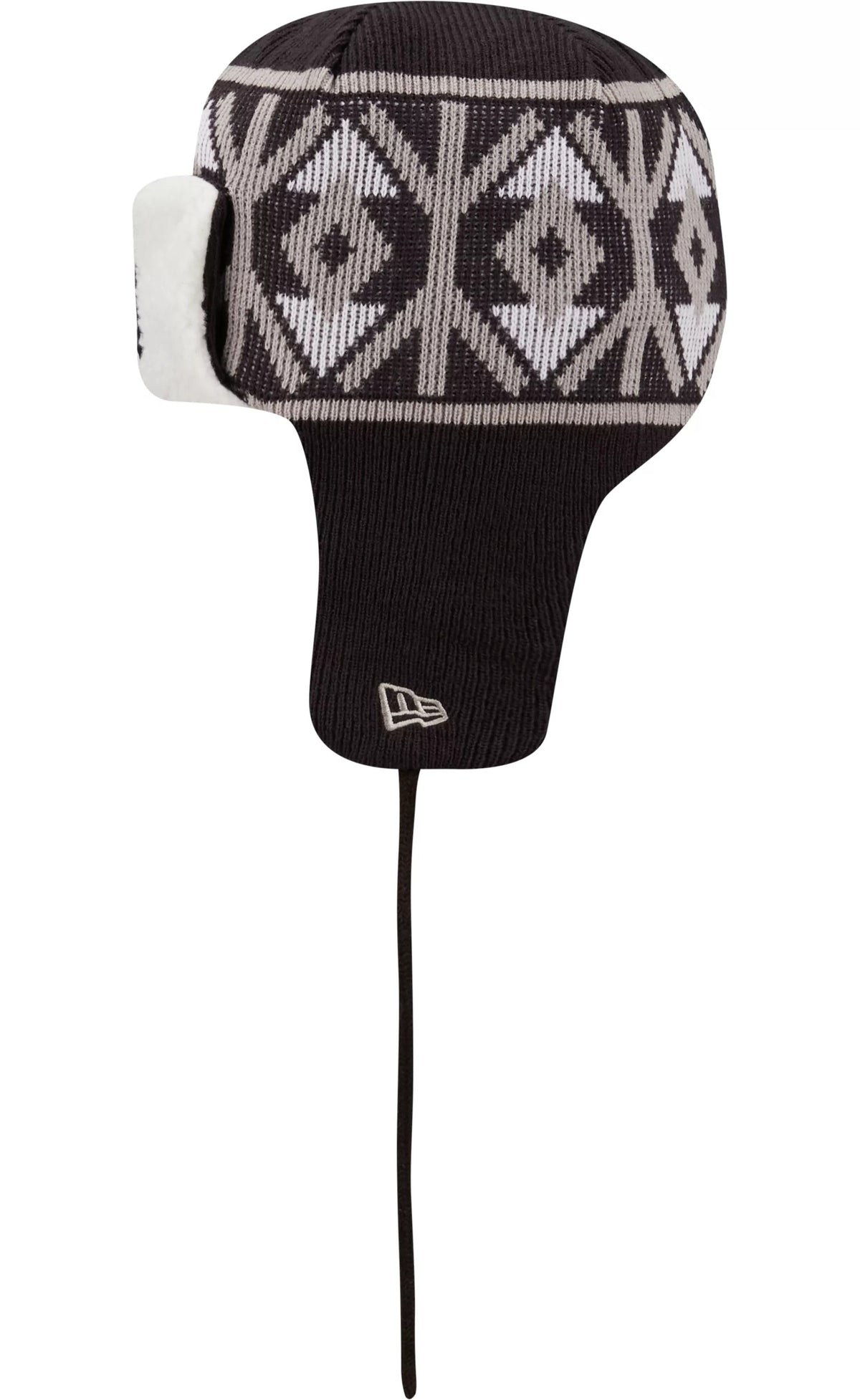 New York Yankees New Era MLB Trapper Knit Beanie Hat Navy Blue Crown/Visor Team Color Logo