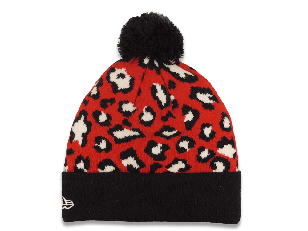 Los Angeles Anaheim Angels New Era MLB Cuffed Pom Beanie/Knit Hat Red/Navy Blue/White Crown/Visor Red Logo (Jungle)