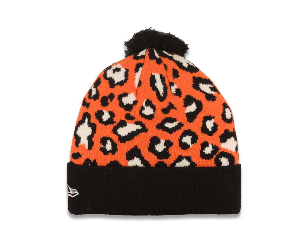 San Francisco Giants New Era Cuffed Pom Beanie/Knit Hat Orange/Black/White Crown/Visor Team Color Logo (Jungle)