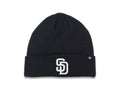 San Diego Padres '47 Brand MLB Cuffed Basic Knit Beanie Dark Navy Blue Crown/Visor White Logo (Solid Color)