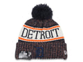 Detroit Tigers New Era MLB 2018 Sideline Cuffed Pom Knit Hat Navy Blue/Orange Crown/Visor Navy Blue Logo