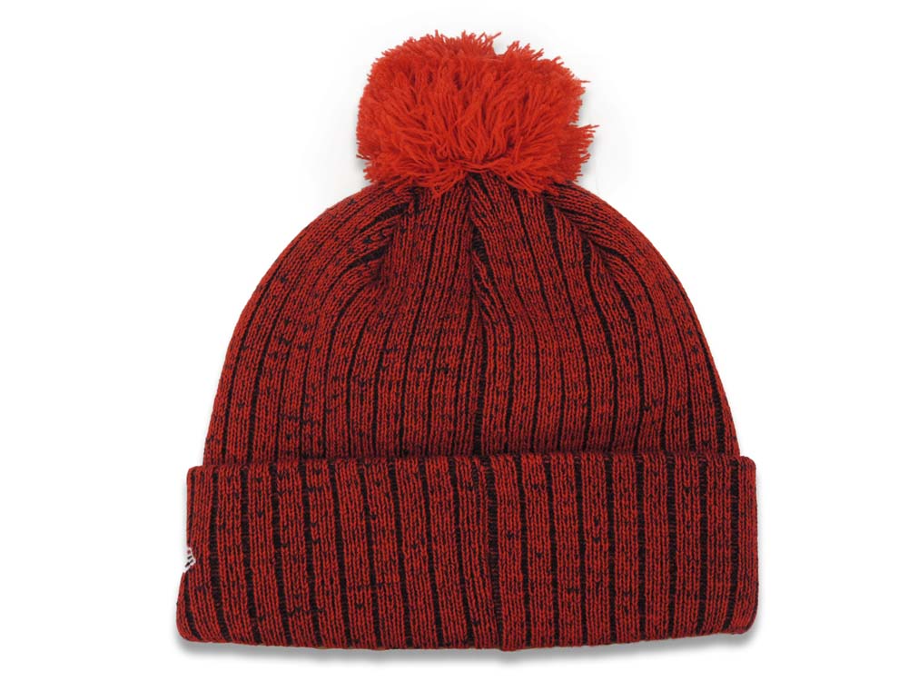 Washington Nationals New Era MLB Cuffed PomTwist A3 Knit Beanie Hat Cardinal/Black Crown/Visor Team Color Logo