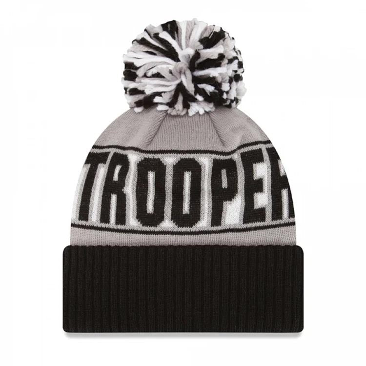 Storm Trooper New Era Star Wars Cuffed Pom Rep Your Team Knit Hat Black/White/Gray Crown/Visor White Logo