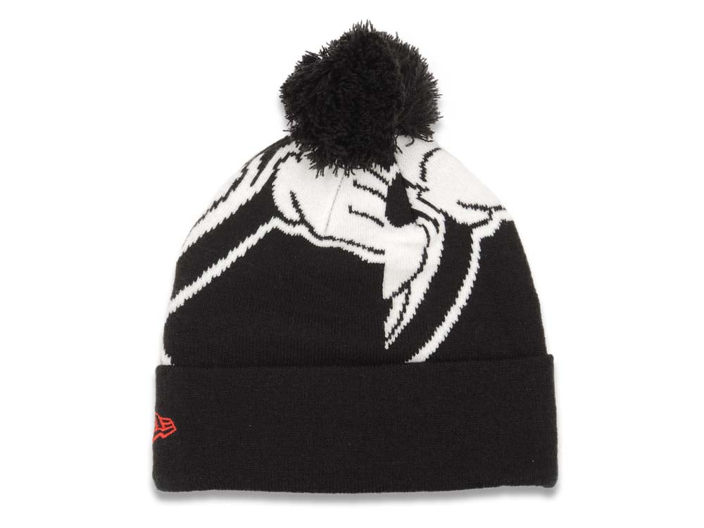 Mickey Mouse New Era Logo Whiz Cuffed Knit Beanie Hat Black/White/Red Crown/Visor Team Color Logo