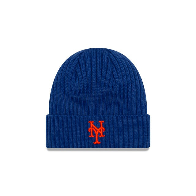 New York Mets New Era MLB Cuffed Knit Beanie Royal Blue Team Color Logo