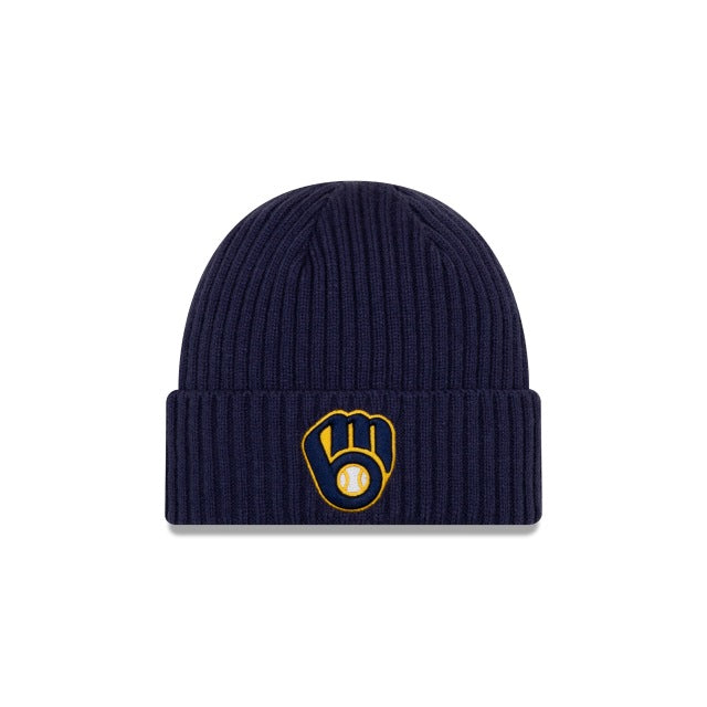 Milwaukee Brewers New Era MLB Cuffed Knit Beanie Navy Team Color Logo