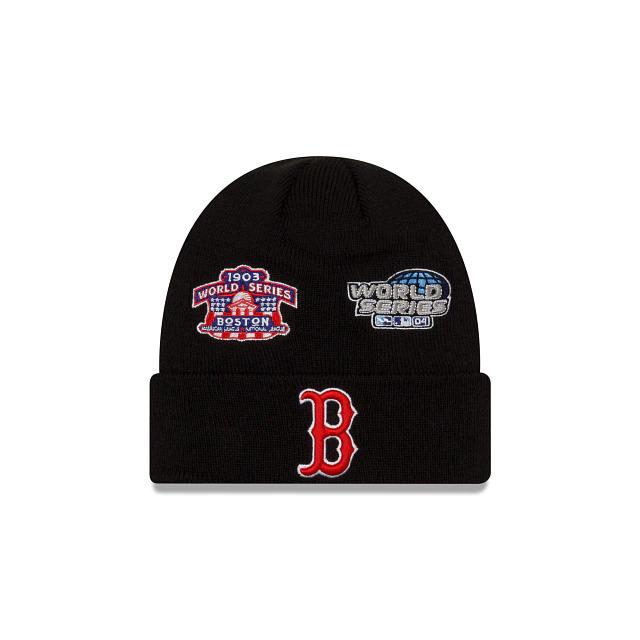 Boston Red Sox New Era MLB Cuffed Knit Beanie Black Team Color Logo (World Series Champions)