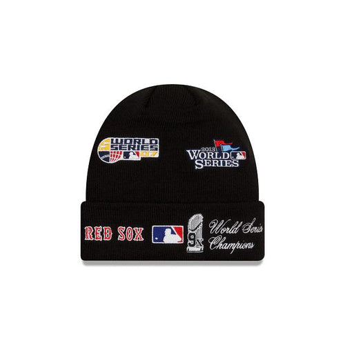 Boston Red Sox New Era MLB Cuffed Knit Beanie Black Team Color Logo (World Series Champions)