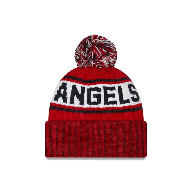 Los Angeles Anaheim Angels New Era MLB Cuffed Pom Knit Red/White Team Color Logo