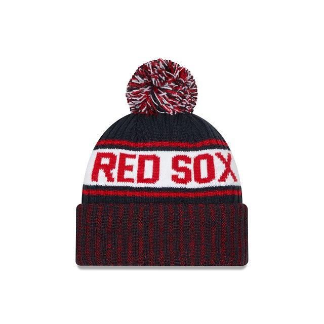 Boston Red Sox New Era MLB Cuffed Pom Knit Beanie Navy/White/Red Team Color (Knitmarl)