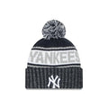 New York Yankees New Era MLB Cuffed Pom Knit Beanie Navy/White/Gray Team Color (Knitmarl)