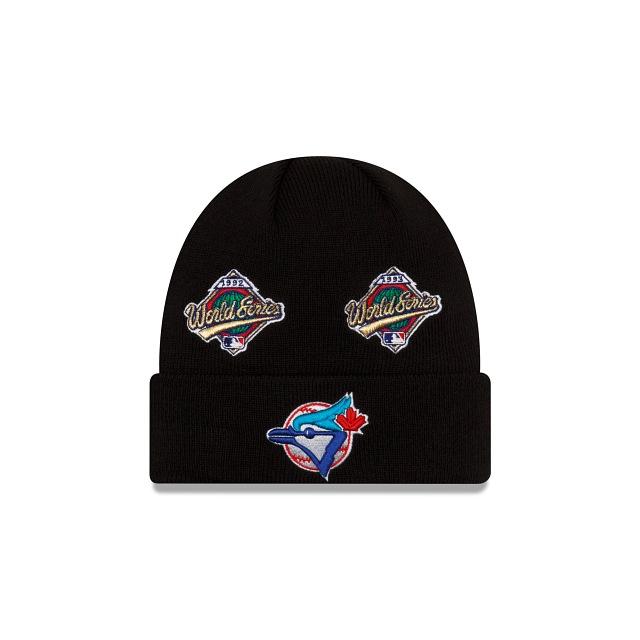 Toronto Blue Jays New Era MLB Cuffed Knit Beanie Black Team Color Logo (World Series Champions)