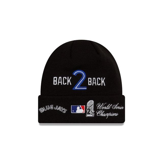 Toronto Blue Jays New Era MLB Cuffed Knit Beanie Black Team Color Logo (World Series Champions)