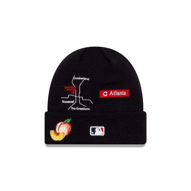 Atlanta Braves New Era MLB Cuff Knit Hat Team Color Navy Crown/Cuff White Logo 2004 World Series City Transit