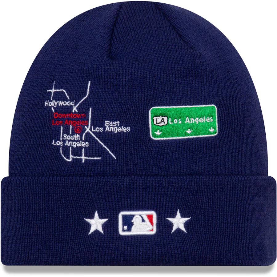 Los Angeles Dodgers New Era MLB Cuff Knit Hat Team Color Royal Crown/Cuff White Logo 1988 World Series City Transit