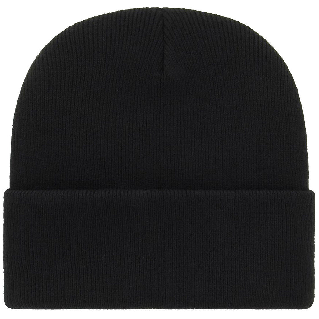 Los Angeles Dodgers '47 Brand MLB Basic Cuffed Knit Beanie Hat Black Crown/Visor White Logo