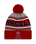 Los Angeles Anaheim Angels New Era MLB Cuffed Pom Knit Gray/Red Team Color Logo