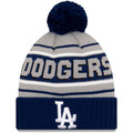 Los Angeles Dodgers New Era MLB Cuffed Pom Knit Gray/Royal Blue Team Color Logo