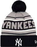 New York Yankees New Era MLB Cuffed Pom Knit Gray/Navy Team Color Logo