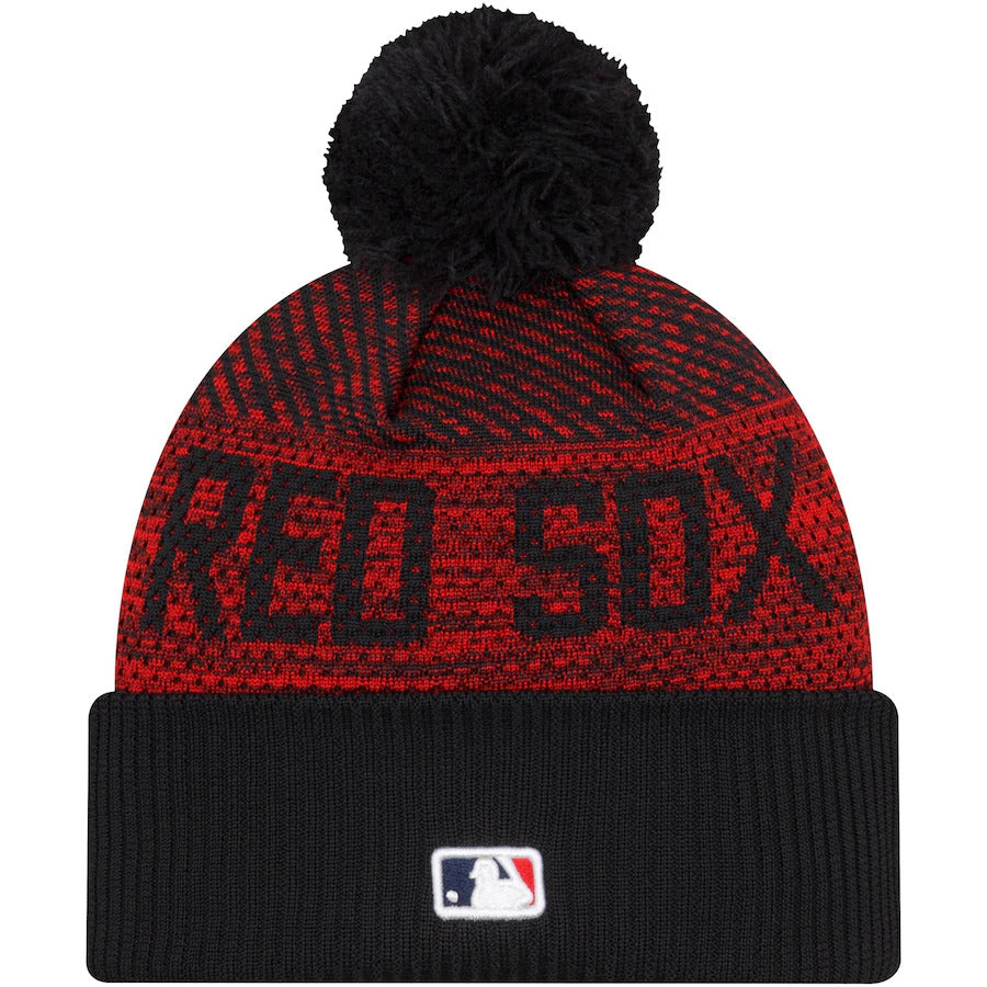 Boston Red Sox New Era MLB 2022 Cuffed Knit Beanie Hat Red/Navy Crown/Visor Team Color Logo (Sport Knit)