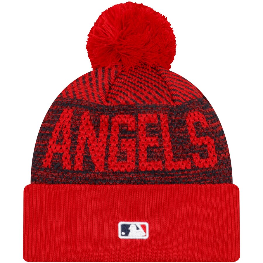Los Angeles Anaheim Angels New Era MLB 2022 Cuffed Knit Beanie Hat Navy/Red Crown Visor Team Color Logo (Sport Knit)
