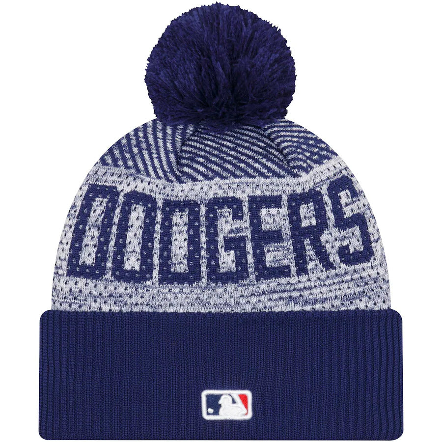 Los Angeles Dodgers New Era MLB 2022 Cuffed Knit Beanie Hat Gray/Royal Blue Crown/Visor Team Color Logo (Sport Knit)