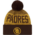 San Diego Padres New Era MLB 2022 Cuffed Knit Beanie Hat Yellow/Brown Crown/Visor Team Color Logo (Sport Knit)