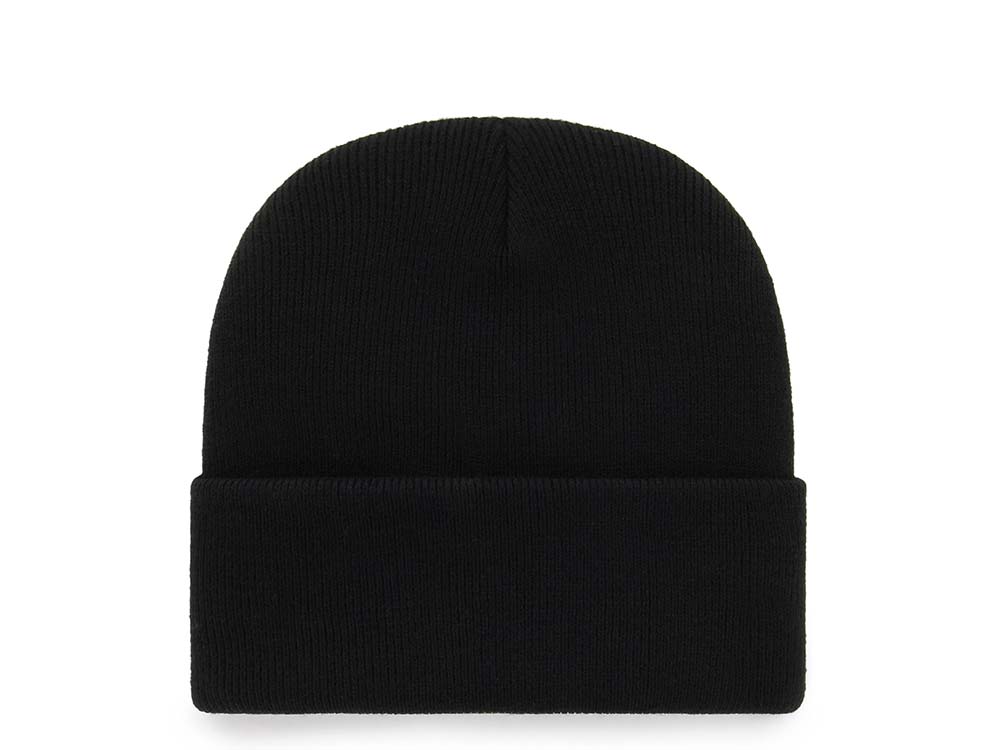 New York Yankees '47 MLB Cuffed Knit Beanie Hat Black Crown/Cuff White Logo