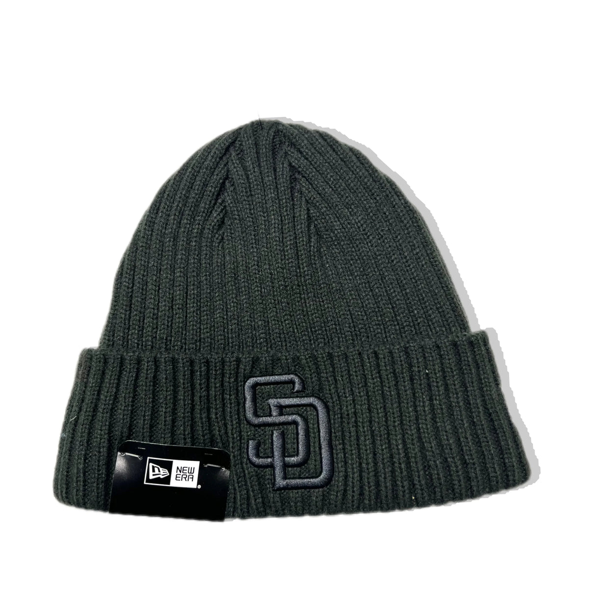 San Diego Padres New Era MLB Cuffed Knit Beanie Hat Dark Gray Crown Dark Gray Logo (Solid Color)