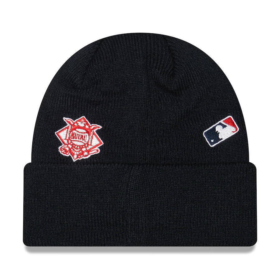 Atlanta Braves New Era MLB Cuffed Knit Beanie Hat Navy Blue Crown/Visor Team Color Logo (Identity)