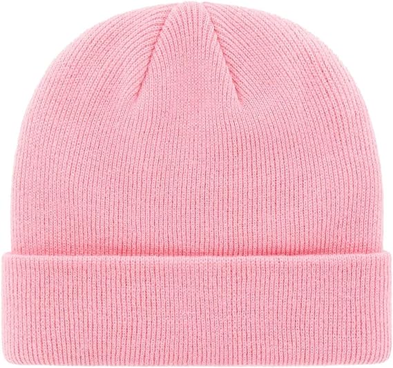 New York Yankees '47 Brand MLB Cuffed Knit Beanie Hat Pink Crown/Visor White Logo