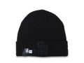 San Diego Padres New Era MLB Cuffed Knit Beanie Hat Black Crown/Cuff Black Logo (Solid Color)
