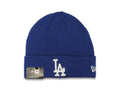 Los Angeles Dodgers New Era MLB Cuffed Basic Knit Beanie Hat Royal Blue Crown/Cuff White Logo (Solid Color Knit)