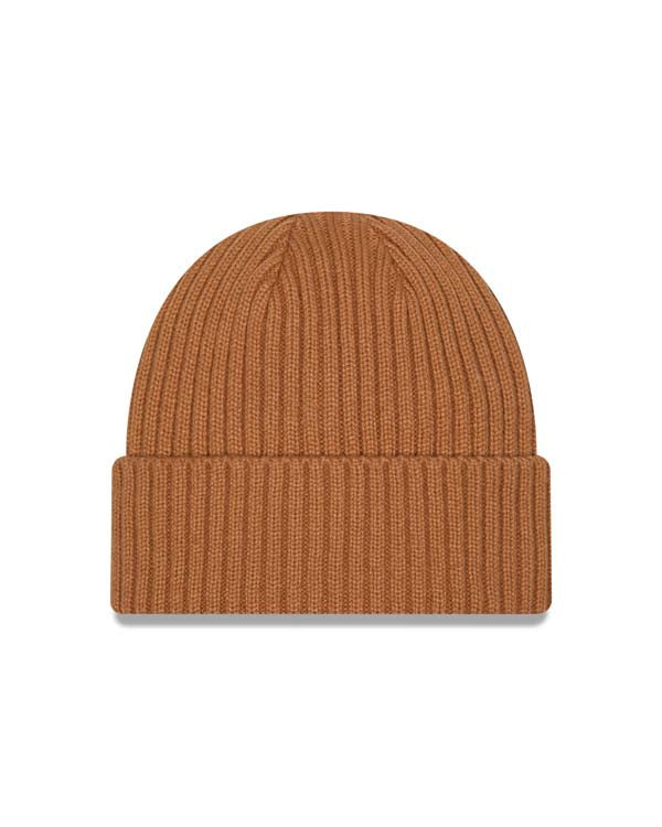 San Diego Padres New Era MLB Cuffed Knit Beanie Hat Light Brown Crown/Visor Yellow Logo (Solid Color)