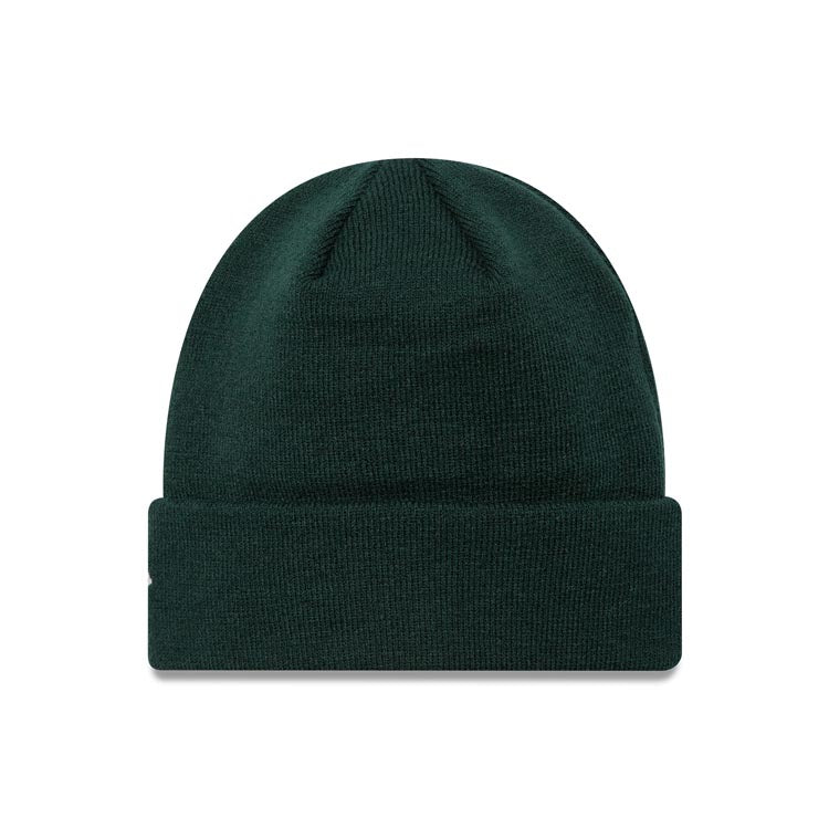 Los Angeles Dodgers New Era MLB Cuffed Knit Beanie Hat Dark Green Crown/Visor White Logo